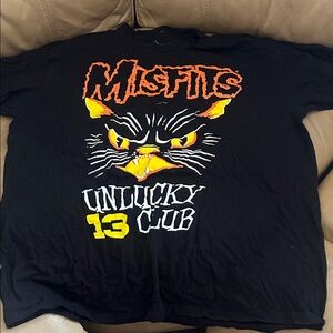 Misfits Unlucky 13 Club Cat T-Shirt - Black and Orange